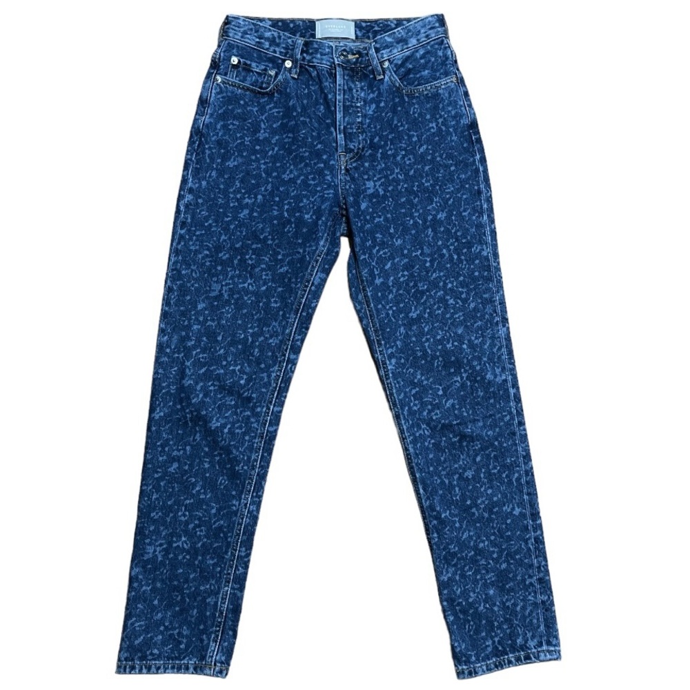 Everlane Wm’s The 90s Cheeky Organic Cotton Jean In Dark Painterly Strokes Sz 25